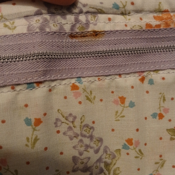 New Southwestern Tooled Vinyl Clutch Travel Hanging makeup bag Mauve Wristlet - Picture 12 of 12